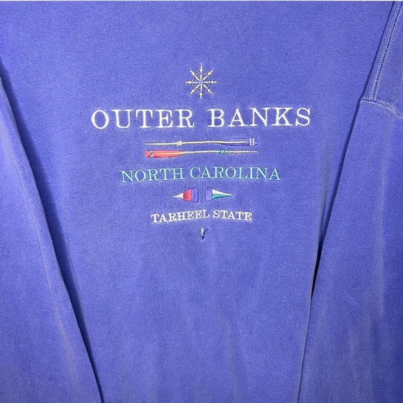 Vintage Outer Banks North Carolina Sweatshirt Periwinkle Blue Large - Picture 3 of 5
